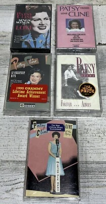 Patsy Cline лот из 5 кассет 4 запечатанные! Лучшие хиты, живые выступления, классика - Изображение 1 из 4
