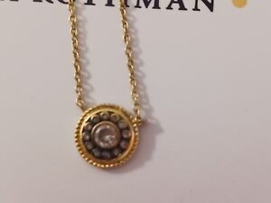 FREIDA ROTHMAN Goldtone over Sterling Silver Nautical Button Necklace