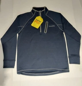 Timberland Pro Mens Size M Rain Repel Blue 1/4 Zip Pullover Long Sleeve NWT - Picture 1 of 11