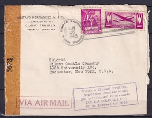 DOMINICAN REPUBLIC 1943 censored Airmail cover / Advertising / Interesting !!!! - Picture 1 of 2