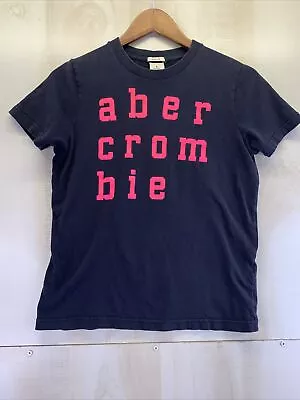 Abercrombie Kids Boys Muscle T Shirt Blue/Hot Pink Logo Size L-6257 - Image 1 of 4