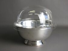 Vintage Container American Plated Silver With Lid Glass Xx Century