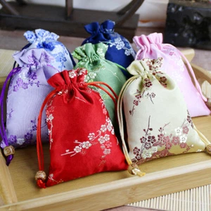 1PC Sachet Bag Drawstring Gift Pouches Storage Bag Plum Pattern DIY Packing - Picture 1 of 26