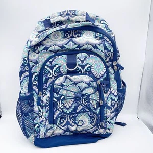 Pottery Barn Teen blau und lila Paisley Blumen Schulrucksack mehrere Taschen - Bild 1 von 11