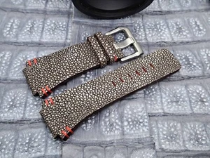 Correa de reloj de cuero Stingray de 24 mm/24 mm diseño minimalista vintage a medida - Imagen 1 de 9