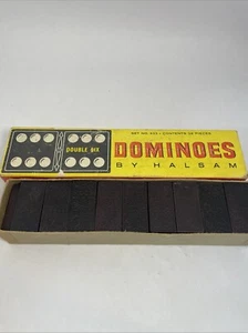 VINTAGE  Dominoes by Halsam-Double Six Complete Set No. 623 - Picture 1 of 6