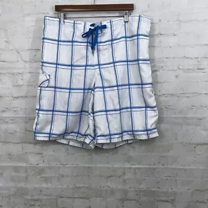 Costume da bagno OP uomo taglia XL bianco a quadri acqua foderato con cravatta cargo - Foto 1 di 18