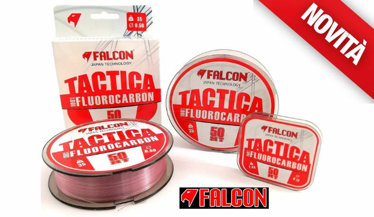 FLUOROCARBON 100% FALCON TACTICA FC PINK 50 MT DIAMETRI DALLO 0.10 ALLO 0.80 MM