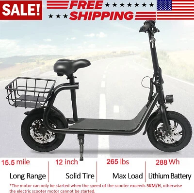 Scooter Eléctrico Plegable Doble 450W con Asiento Off-Road Impermeable Ebike para Adultos Foto 1 de 4