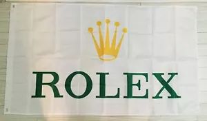 ROLEX watch 3x5ft FLAG BANNER DRAPEAU MAN CAVE GARAGE date just geneve quartz - Photo 1 sur 1