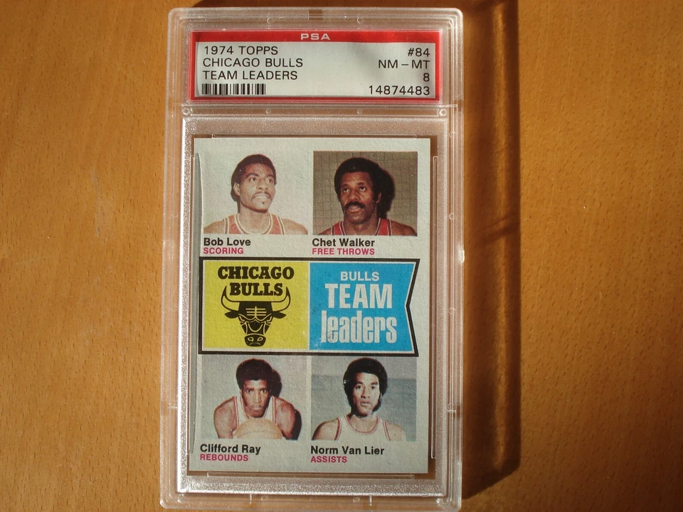 1974-75 Topps Chicago Bulls Team Leaders #84  PSA 8 RARE - Image 1 of 2