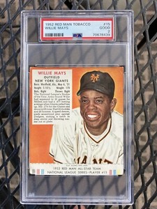 1952 Red Man Willie Mays + Tab PSA 2