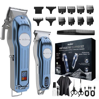 SEJOY Hair Clippers Trimmer Mens Cordless Shaver Cutting Machine Beard Barber Gift Set