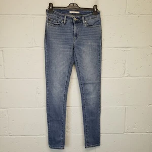 Levi's 711 Jeans Stretch Mid Rise W27 L30 Womens Blue Slim Skinny - Picture 1 of 11