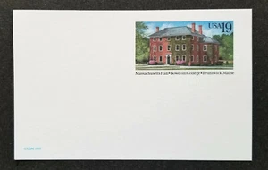 US 1993 Scott# UX173 Massachusetts Hall Bowdoin College 19¢ post postal card MNH - Picture 1 of 1