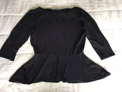 Top para mujer de terciopelo negro talla pequeña Foto 1 de 4