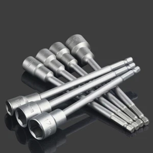 Extra Long Deep Nut Driver Socket Φ6mm~Φ19mm 1/4" Hex Drive Hex Shank L=150mm - Picture 1 of 7