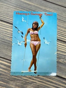 Vintage gewagte Pin-Up Postkarte von Dexter Supreme "Eine Swingin-Zeit haben!" Scallo - Bild 1 von 2