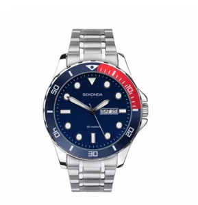 Sekonda Men's Watch Blue Dial Stainless Steel 1607 Watch For Him - NEW - Picture 1 of 3