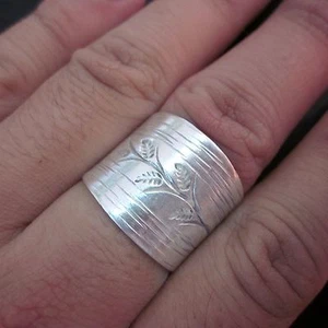 Anelli Argento Fine TRIBÙ DELLE COLLINE Etno Anello Argento Rami di Ulivo Piante 56053 - Foto 1 di 7