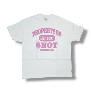 $not Official Merch "Property Of Snot" Pink Graphics White T-Shirt Men’s XL - Picture 1 of 7