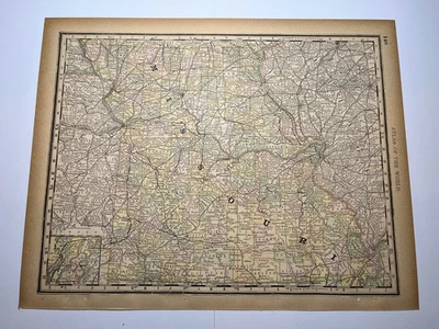 Карта штата Миссури 1890 FM 1890 Атлас Рэнда-МакНалли СМ. ФОТО и ОПИСАНИЕ - Изображение 1 из 3