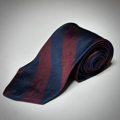 Corbata Brooks Brothers Silk Makers & Merchants roja azul marino a rayas para hombre de colección Foto 1 de 4