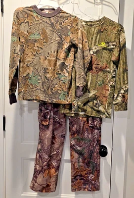 Lote de 3 - Camuflaje - 2 Camisas Manga Larga / 1 Pantalón - Niños - Talla Grande - Caza Foto 1 de 4