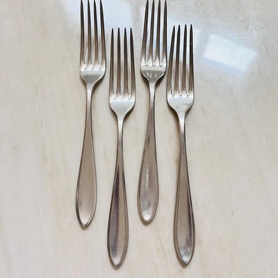 "Tenedor de cena WMF Cromargan Alemania Shadowpoint de acero inoxidable de 4 piezas 7 1/4""" Foto 1 de 4