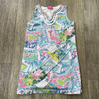 Lilly Pulitzer Harper Shift Sleeveless Mini Dress Girls Medium 6/7 Palm Beach - Image 1 of 4