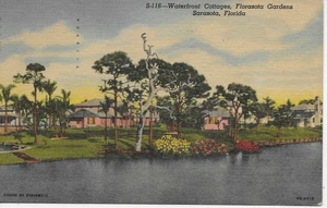 Postkarte Waterfront Cottages Florasota Gardens Sarasota Florida - Bild 1 von 2