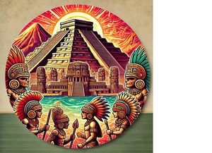 MAYAN INCA AZTEC ART Pendant on plated 925 Silver 20" 22" Necklace Men Gold Gift - Picture 1 of 14