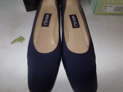 Zapatos de salón VANELi azul marino oscuro de gamuza con tacón ancho para mujer talla 8 N Foto 1 de 4