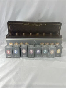 Vntg Avon  American Fashion Silhouette Thimble Set Of 8 Inc Box And Stand - Picture 1 of 13