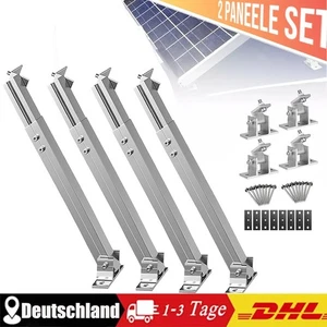 Supporto Solare Pannello Solare Supporto, Set 2 Pannelli Tetto Piatto Pannello Solare FV - Foto 1 di 6
