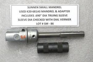 SUNNEN LOT # SM-86 - K20-681AS MANDREL & WEDGE & ADAPTER & TRUING SLEEVE - Picture 1 of 1