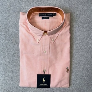 Polo Ralph Lauren Langarm Oxford Hemd mit Knopfleiste Blake Large Pfirsich Neu - Bild 1 von 13
