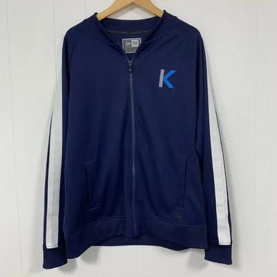 Chaqueta de Pista New Era Para Hombre XL Azul Cremallera Completa Logo Atlética Informal Estilo Retro Foto 1 de 4