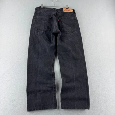 Levis Jeans Mens 33x30 (Fits 31x26) Black 501 Straight Leg Button Fly Y2K 2000s - Image 1 of 4