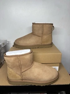 UGG Women's Classic Mini II Chestnut Suede Boots Size 10 - Picture 1 of 5