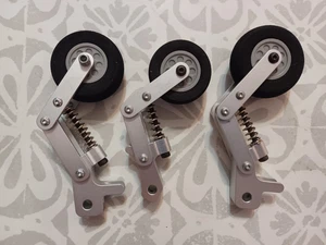 Aluminum Spring Struts & Tires 1 set for RC Model Aircraft/Helicopters - Picture 1 of 5