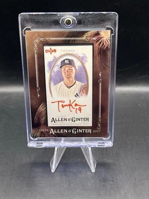 Topps Allen & Ginter Masahiro Tanaka SSP 2017 tinta roja enmarcado automático 1/10 final de libro Foto 1 de 2