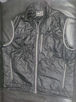 REI Mens XL Quilted Puffer Vest Primaloft Pertex Quantum ECO Black - Image 1 of 4