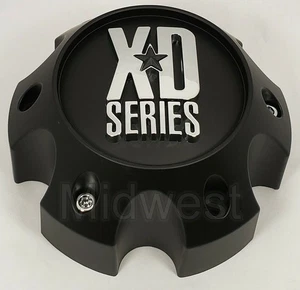 New 1079L145MB Matte Black XD Series 6 Lug Only Wheel Rim Center Cap w Screws - Picture 1 of 5