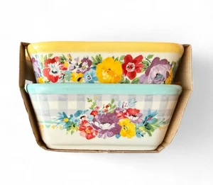 NEW The Pioneer Woman Mini Loaf Pans Sweet Romance Blossom Gingham Floral - Picture 1 of 3