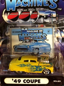 MUSCLE MACHINES 49 MERC COUPE  CAR 1/64 SCALE 1949 MERCURY -  BLOWN  - FLAMES - Picture 1 of 2