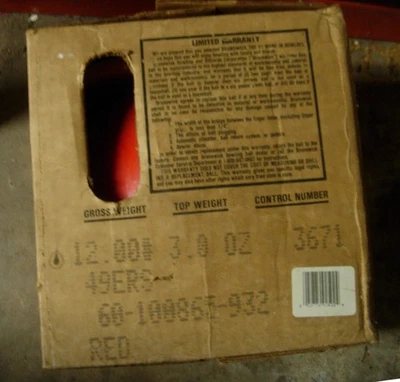 Bola de boliche de poliéster G4 12,00 lb TW 3,0 NUEVA EN CAJA NOS Brunswick EE. UU. NFL 49ERS Foto 1 de 4