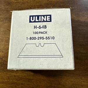 100 Utility Knife Razor Blades U LINE H-64B / H64 BNEW FREE SHIPPING - Picture 1 of 2