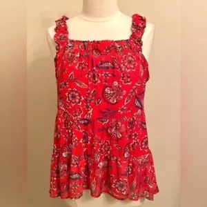 Maurices~Preowned~Red Floral Print Fully Linned Tank Top~Plus Size 2X - Picture 1 of 11