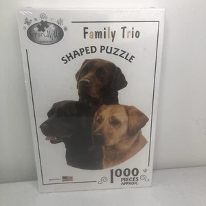 Serendipity Shaped Puzzle Labrador Retriever Family Trio 1000 Pcs 31x28 New - Picture 1 of 3